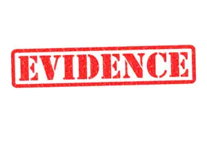EVIDENCE Rubber Stamp over a white background.