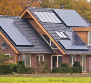 Solar panels on a house.