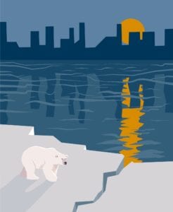 Crack in the ice - illustration