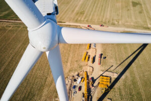 A view from the top of a wind turbine - it's equivalent to 20-story tall building